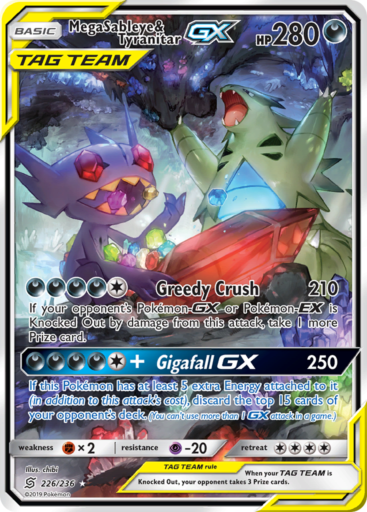 Mega Sableye & Tyranitar GX (226/236) [Sun & Moon: Unified Minds] | Tabernacle Games