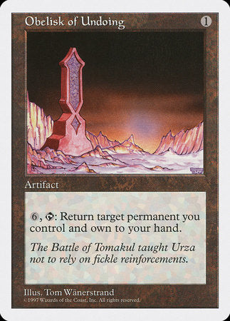 Obelisk of Undoing [Fifth Edition] | Tabernacle Games