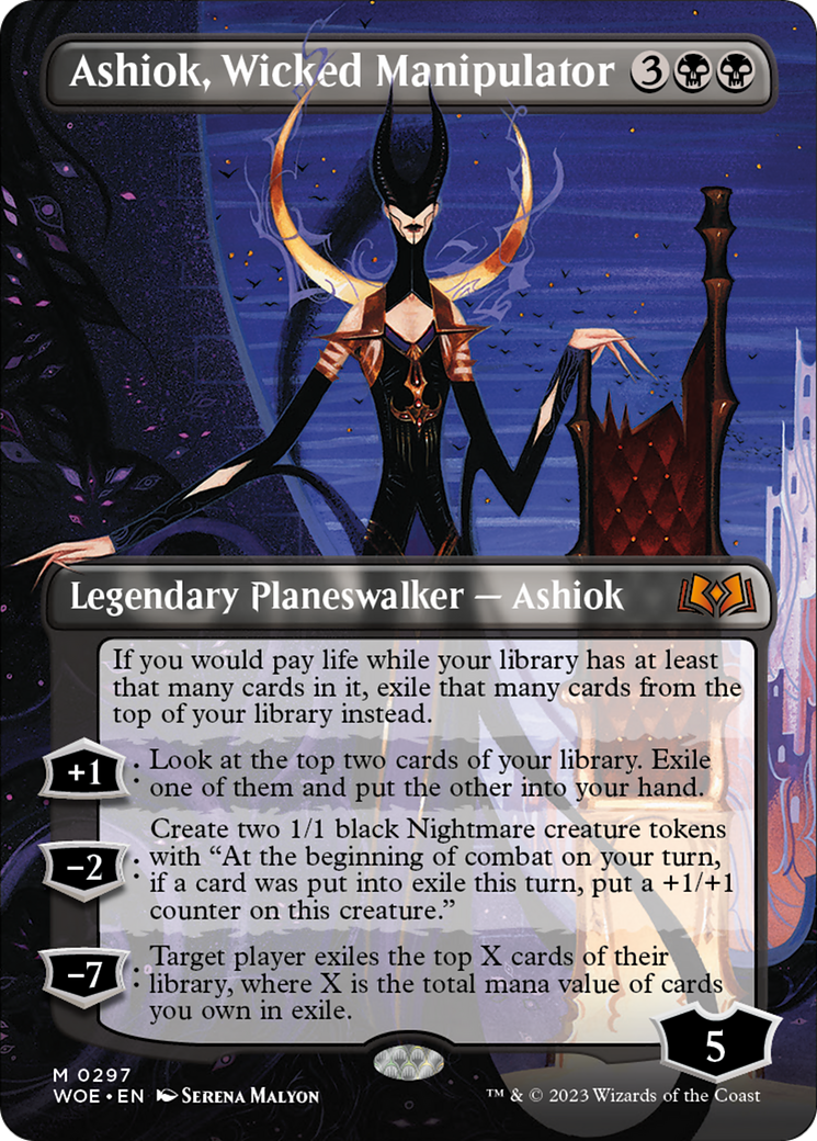 Ashiok, Wicked Manipulator (Borderless Alternate Art) [Wilds of Eldraine] | Tabernacle Games