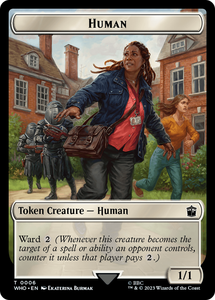 Human (0006) // Alien Salamander Double-Sided Token [Doctor Who Tokens] | Tabernacle Games
