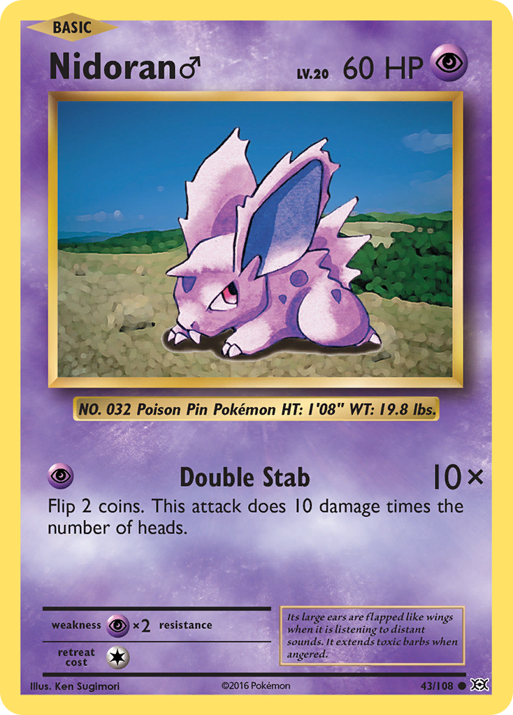 Nidoran (43/108) (Male) [XY: Evolutions] | Tabernacle Games