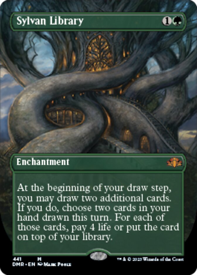 Sylvan Library (Borderless Alternate Art) [Dominaria Remastered] | Tabernacle Games