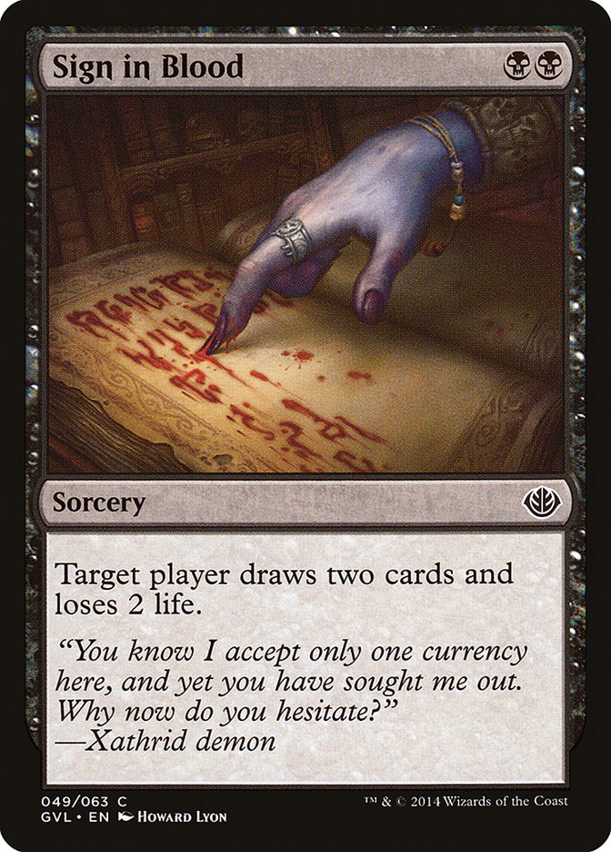 Sign in Blood (Garruk vs. Liliana) [Duel Decks Anthology] | Tabernacle Games