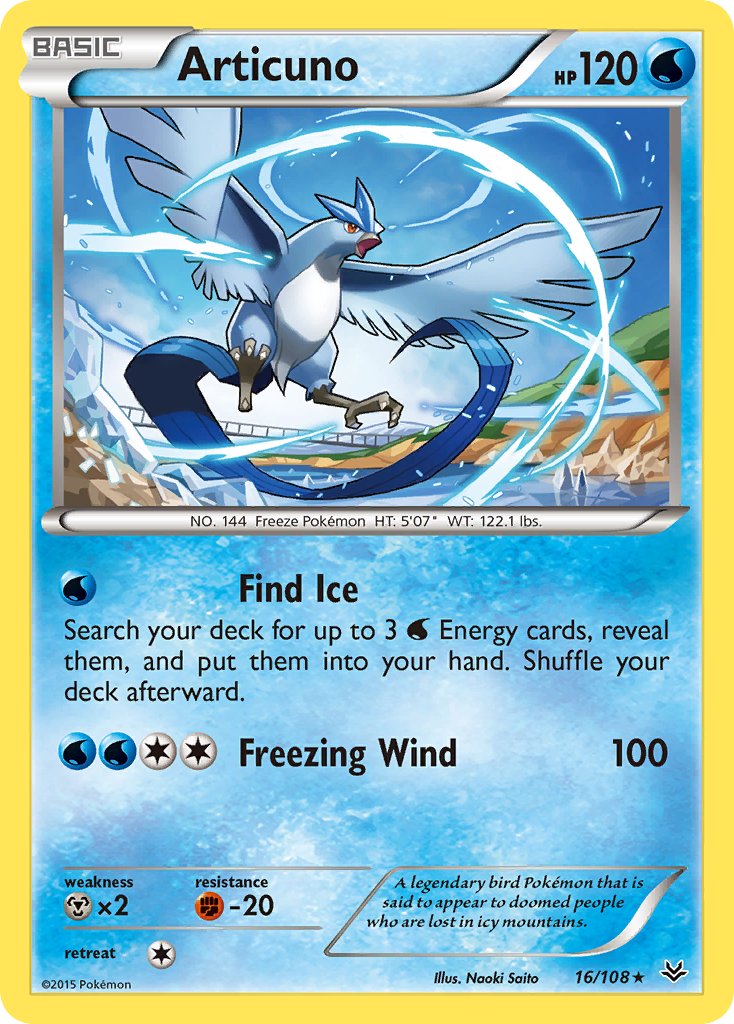 Articuno (16/108) (Theme Deck Exclusive) [XY: Roaring Skies] | Tabernacle Games