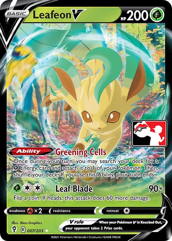 Leafeon V (007/203) [Prize Pack Series One] | Tabernacle Games