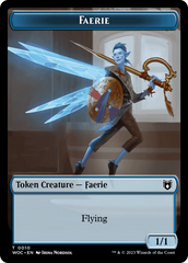 Faerie // Saproling Double-Sided Token [Wilds of Eldraine Commander Tokens] | Tabernacle Games