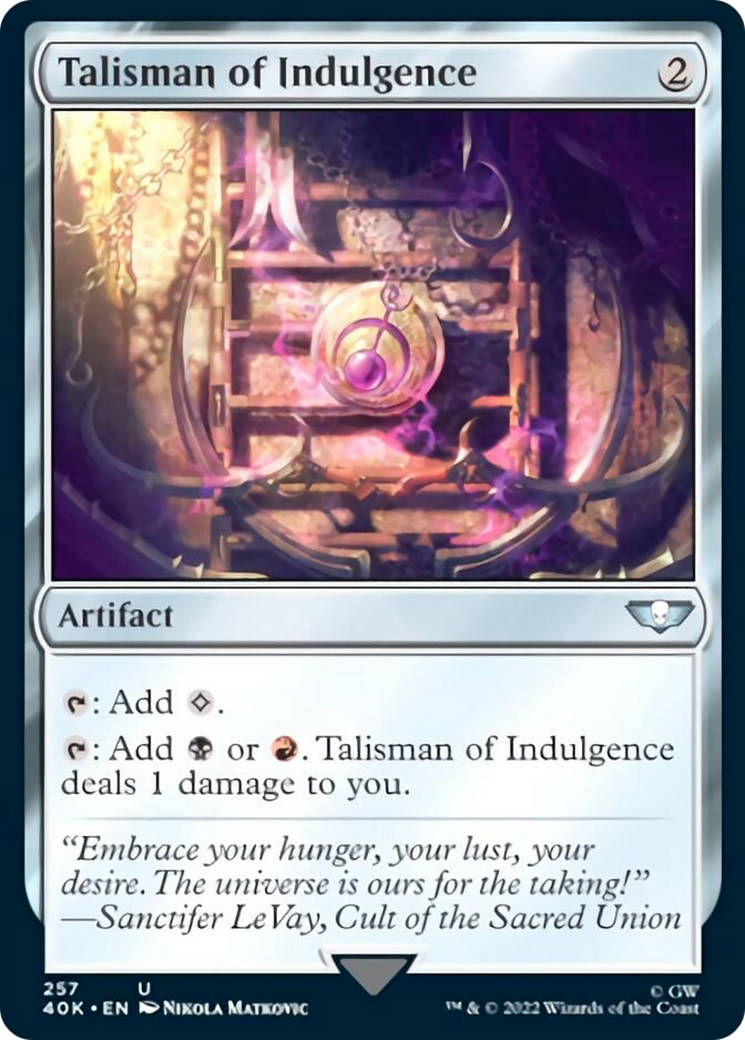 Talisman of Indulgence (Surge Foil) [Universes Beyond: Warhammer 40,000] | Tabernacle Games