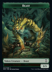 Beast // Saproling Double-sided Token [Streets of New Capenna Commander Tokens] | Tabernacle Games