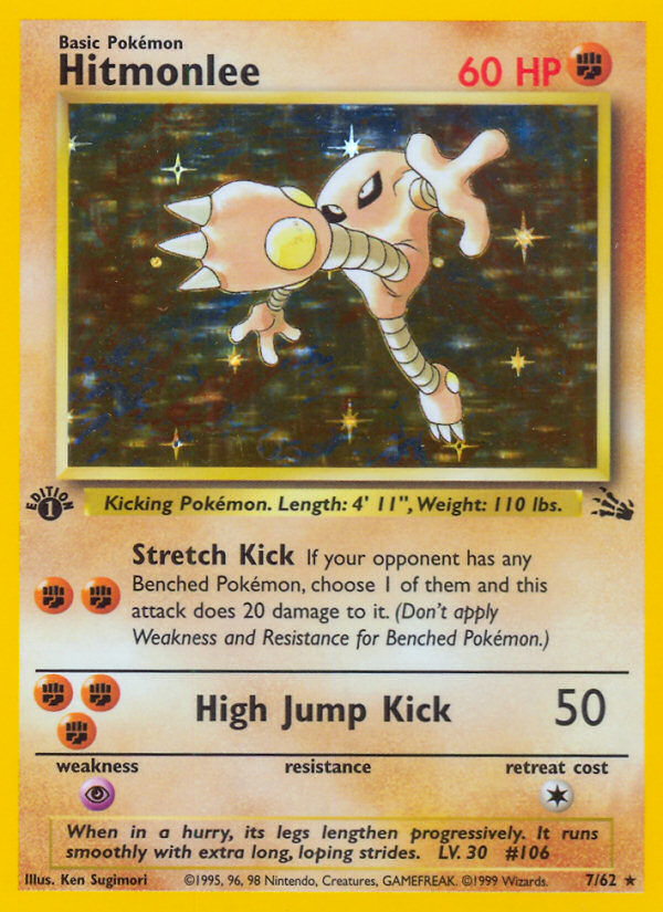 Hitmonlee (7/62) [Fossil 1st Edition] | Tabernacle Games