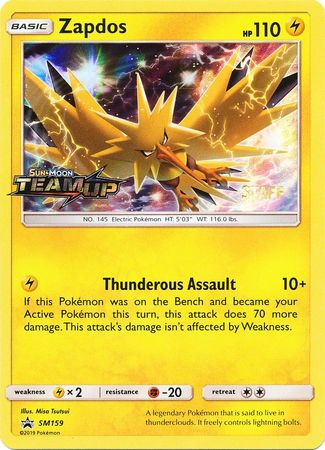 Zapdos (SM159) (Staff) [Sun & Moon: Black Star Promos] | Tabernacle Games