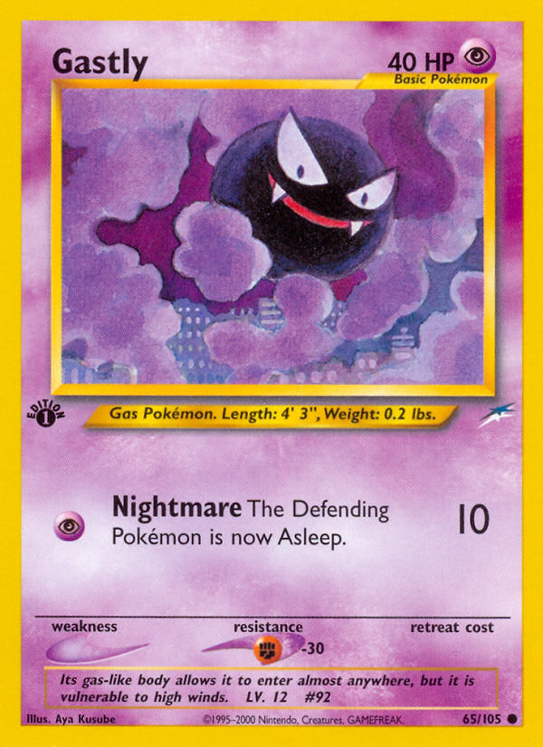 Gastly (65/105) [Neo Destiny 1st Edition] | Tabernacle Games