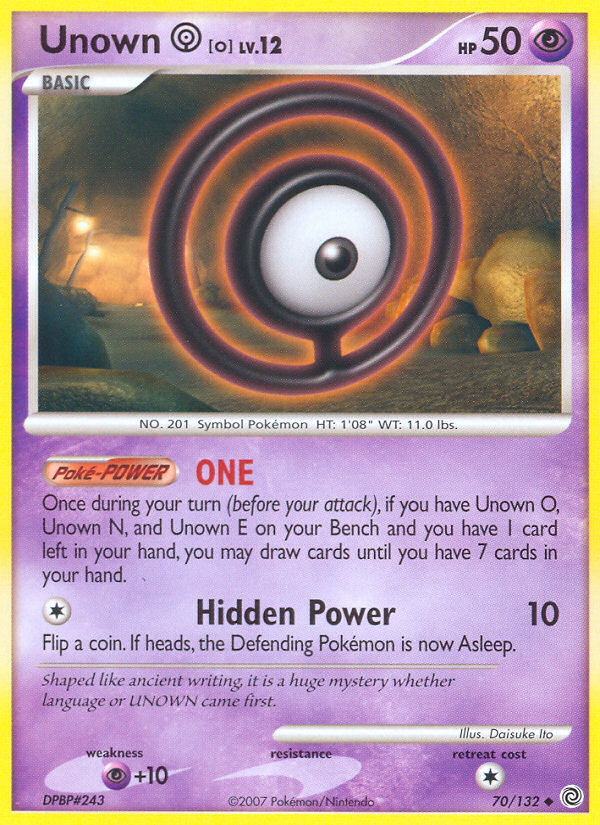 Unown O (70/132) [Diamond & Pearl: Secret Wonders] | Tabernacle Games