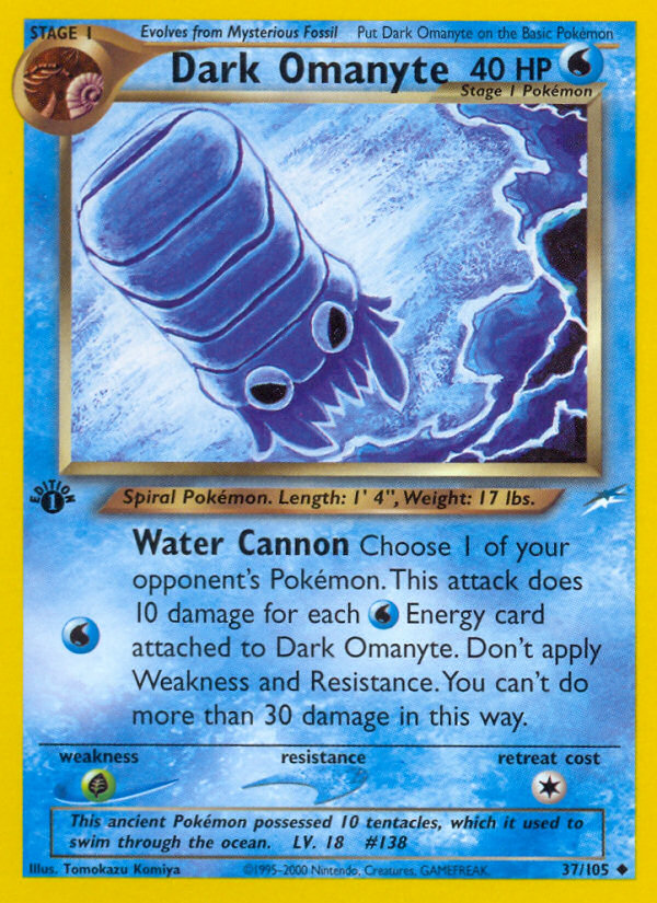 Dark Omanyte (37/105) [Neo Destiny 1st Edition] | Tabernacle Games