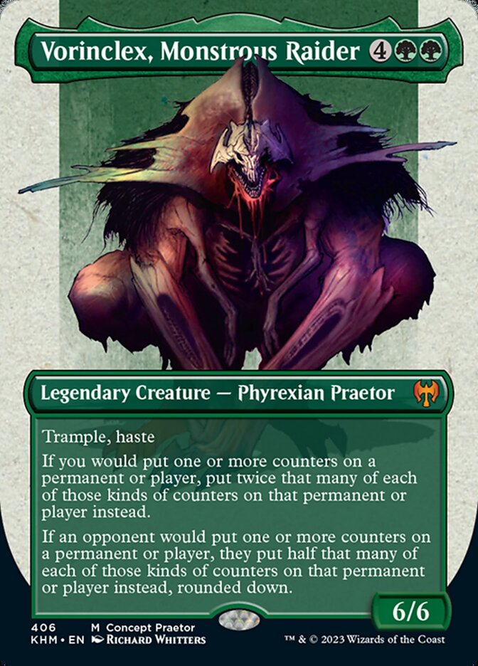 Vorinclex, Monstrous Raider (Borderless Concept Praetors) [Phyrexia: All Will Be One] | Tabernacle Games