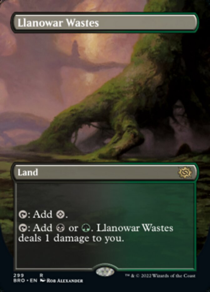 Llanowar Wastes (Borderless Alternate Art) [The Brothers' War] | Tabernacle Games