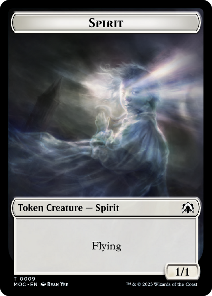 Spirit (9) // Spirit (13) Double-Sided Token [March of the Machine Commander Tokens] | Tabernacle Games