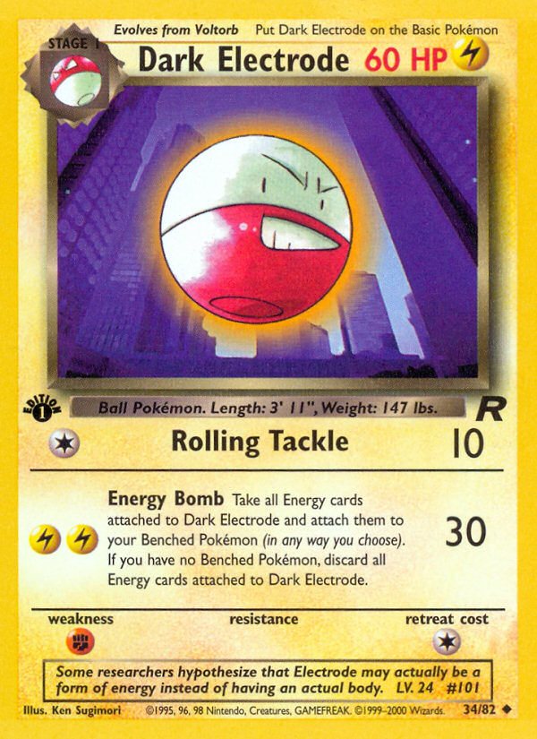 Dark Electrode (34/82) [Team Rocket 1st Edition] | Tabernacle Games