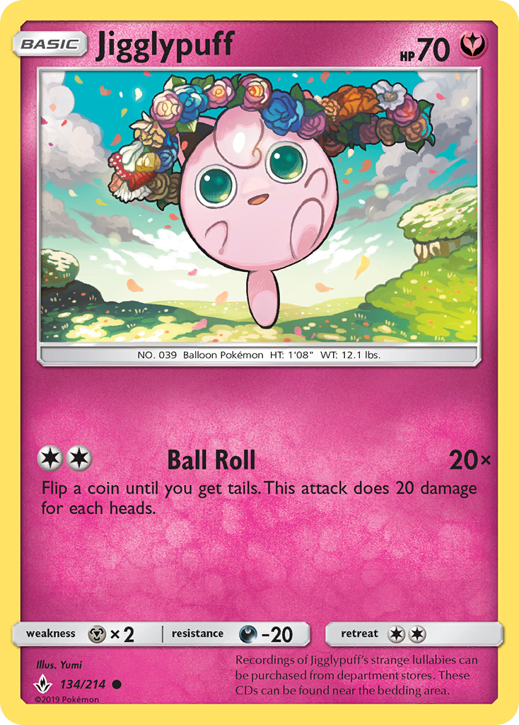 Jigglypuff (134/214) [Sun & Moon: Unbroken Bonds] | Tabernacle Games