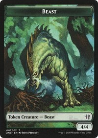 Beast // Saproling Double-sided Token [Commander: Zendikar Rising Tokens] | Tabernacle Games