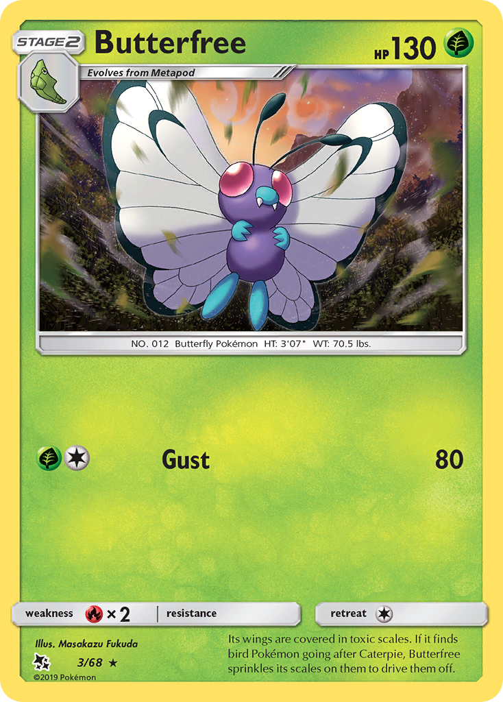 Butterfree (3/68) [Sun & Moon: Hidden Fates] | Tabernacle Games