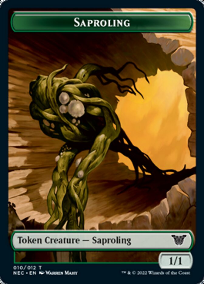 Saproling // Spirit (002) Double-sided Token [Kamigawa: Neon Dynasty Commander Tokens] | Tabernacle Games