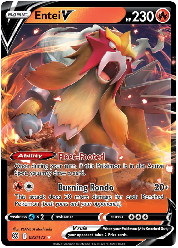 Entei V (022/172) [Sword & Shield: Brilliant Stars] | Tabernacle Games