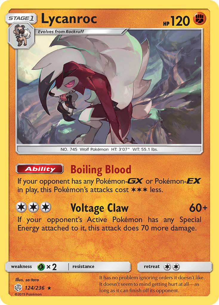 Lycanroc (124/236) [Sun & Moon: Cosmic Eclipse] | Tabernacle Games