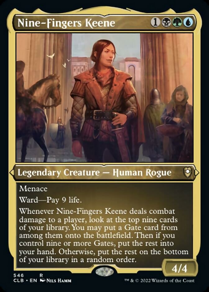 Nine-Fingers Keene (Foil Etched) [Commander Legends: Battle for Baldur's Gate] | Tabernacle Games