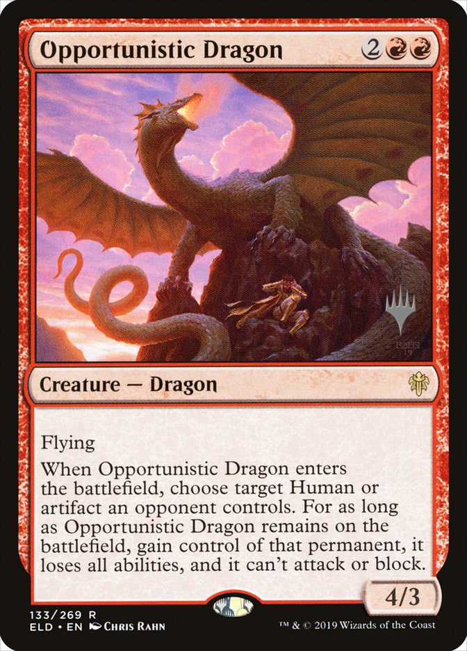 Opportunistic Dragon (Promo Pack) [Throne of Eldraine Promos] | Tabernacle Games