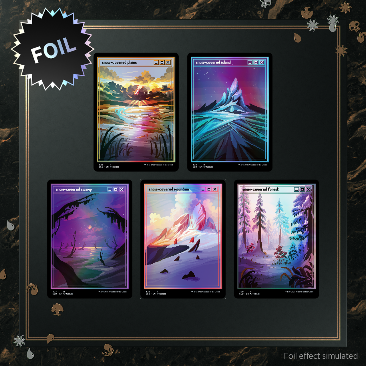 Secret Lair: PixelSnowLands.jpg | Foil Edition | Tabernacle Games