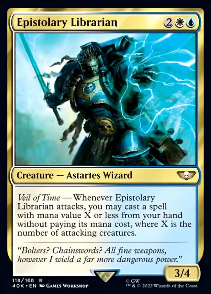 Epistolary Librarian (Surge Foil) [Universes Beyond: Warhammer 40,000] | Tabernacle Games