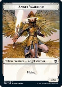 Angel Warrior // Construct Double-sided Token [Zendikar Rising Tokens] | Tabernacle Games