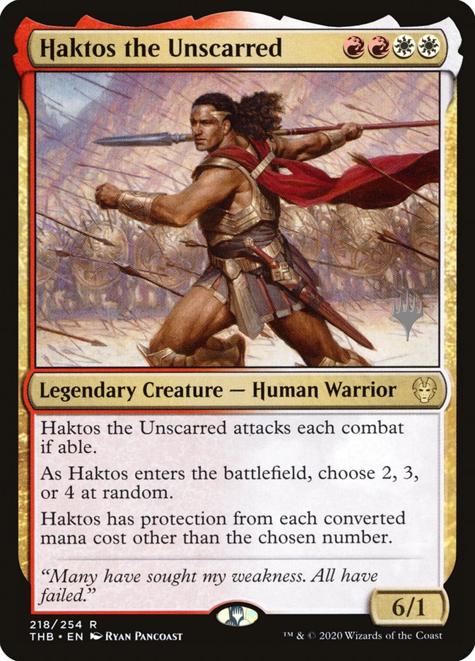 Haktos the Unscarred (Promo Pack) [Theros Beyond Death Promos] | Tabernacle Games