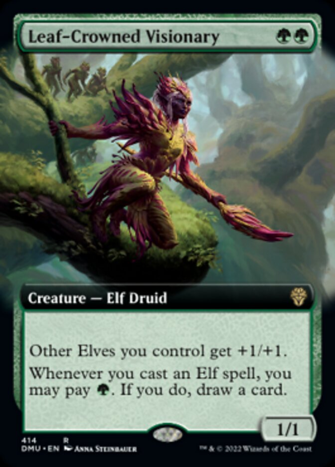 Leaf-Crowned Visionary (Extended Art) [Dominaria United] | Tabernacle Games