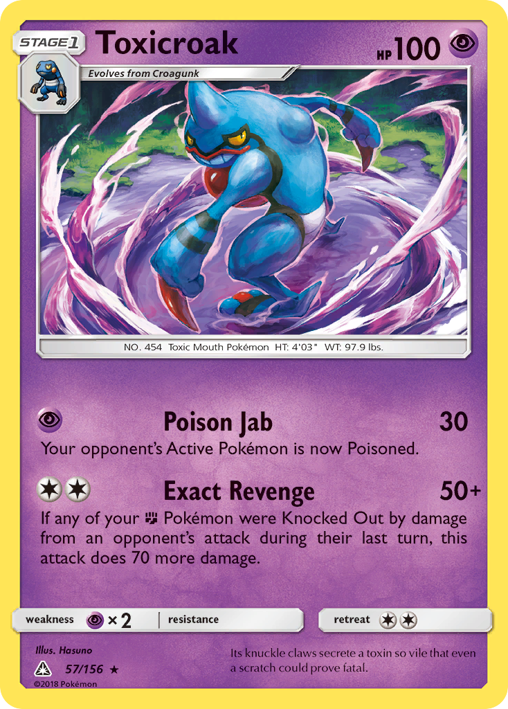 Toxicroak (57/156) [Sun & Moon: Ultra Prism] | Tabernacle Games