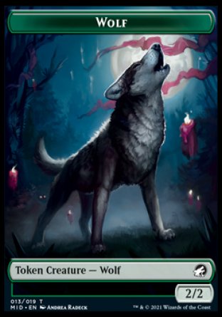 Wolf // Spirit Double-sided Token [Innistrad: Midnight Hunt Tokens] | Tabernacle Games