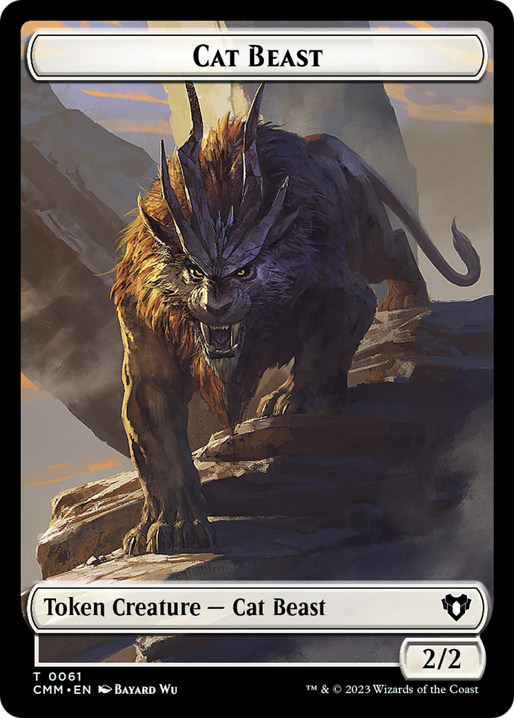 Cleric // Cat Beast Double-Sided Token [Commander Masters Tokens] | Tabernacle Games