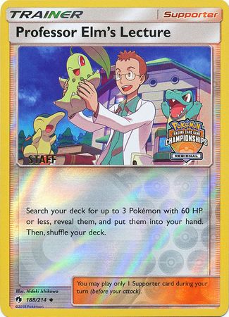 Professor Elm's Lecture (188/214) (Regional Championship Promo Staff) [Sun & Moon: Lost Thunder] | Tabernacle Games