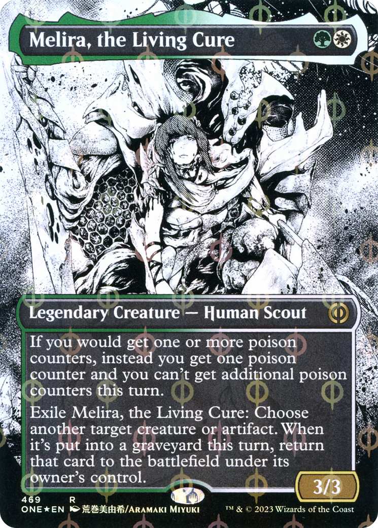 Melira, the Living Cure (Borderless Manga Step-and-Compleat Foil) [Phyrexia: All Will Be One] | Tabernacle Games