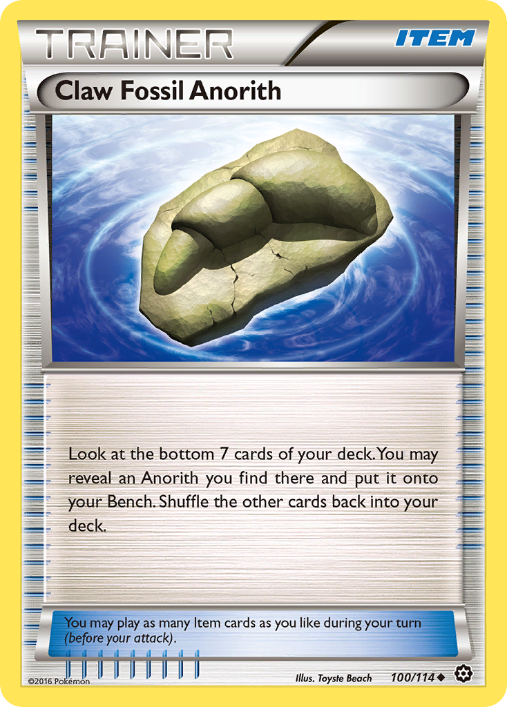 Claw Fossil Anorith (100/114) [XY: Steam Siege] | Tabernacle Games