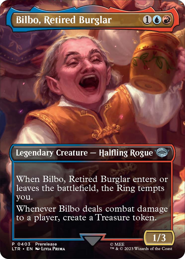 Bilbo, Retired Burglar (Borderless Alternate Art) [The Lord of the Rings: Tales of Middle-Earth] | Tabernacle Games