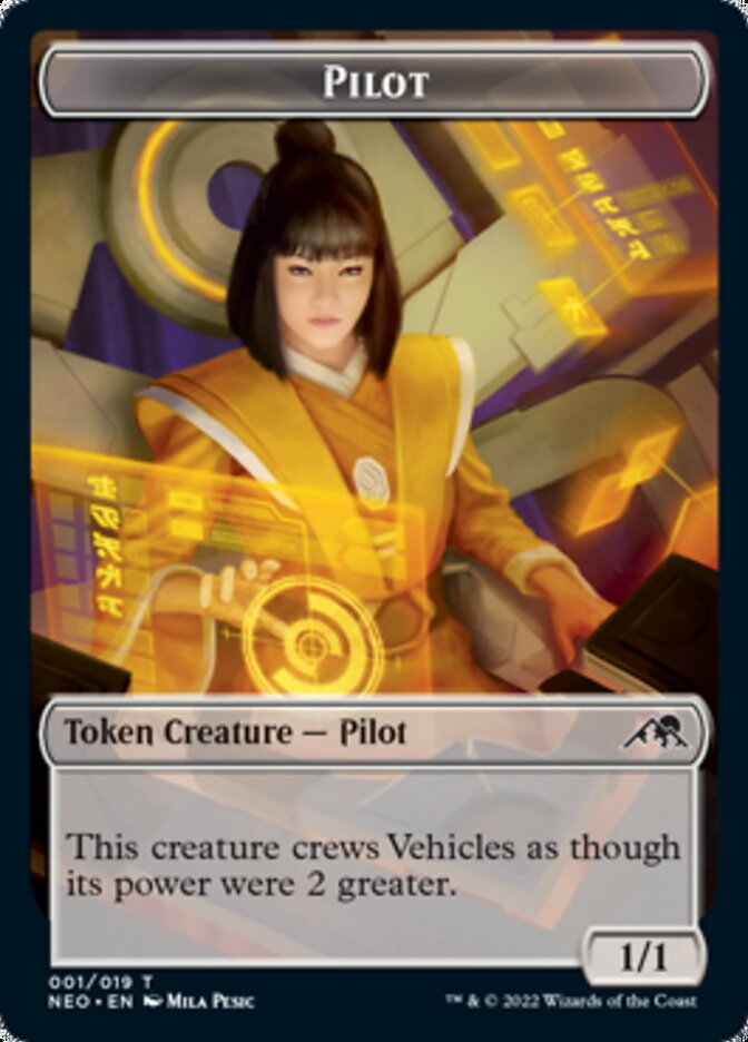 Myr // Pilot Double-sided Token [Kamigawa: Neon Dynasty Commander Tokens] | Tabernacle Games