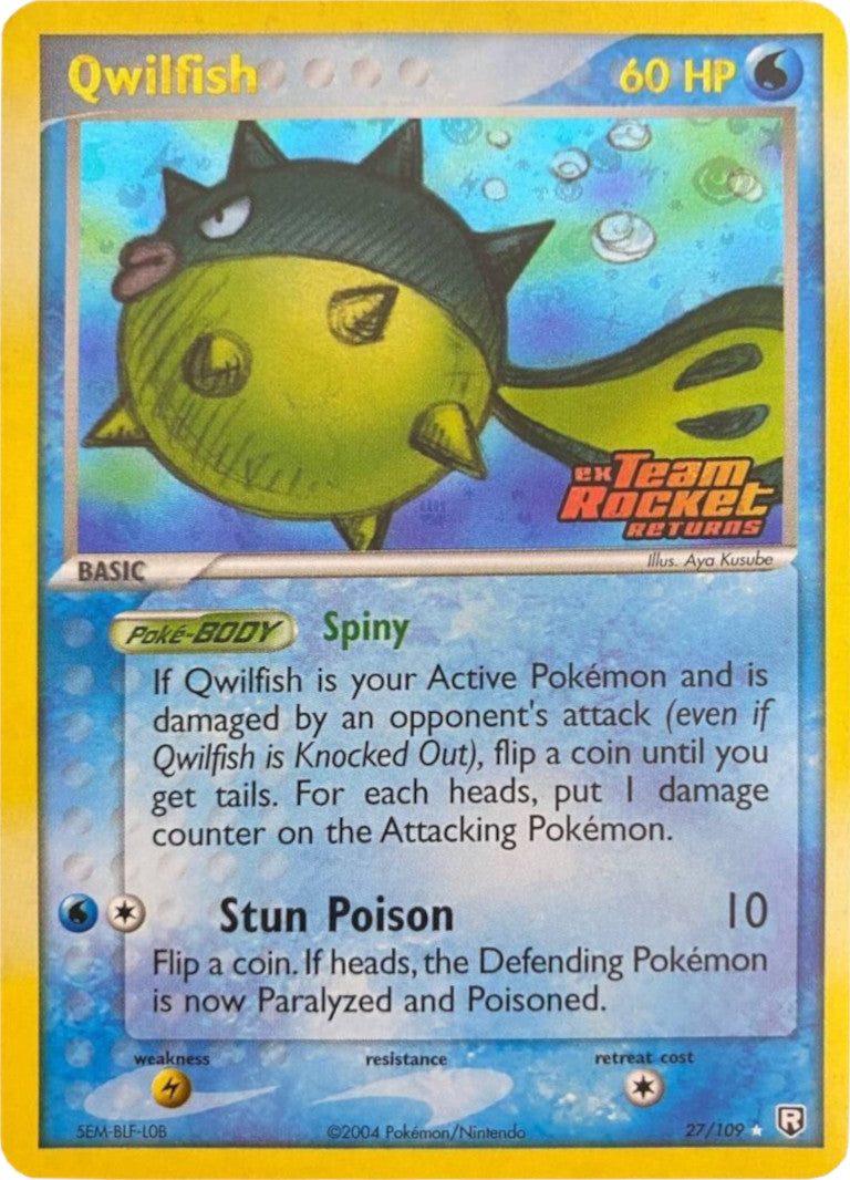 Qwilfish (27/109) (Stamped) [EX: Team Rocket Returns] | Tabernacle Games