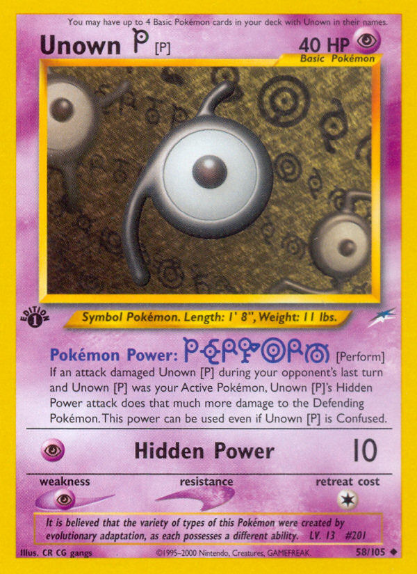 Unown [P] (58/105) [Neo Destiny 1st Edition] | Tabernacle Games