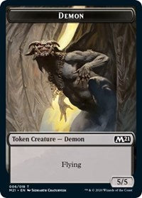 Demon // Zombie Double-sided Token [Core Set 2021 Tokens] | Tabernacle Games