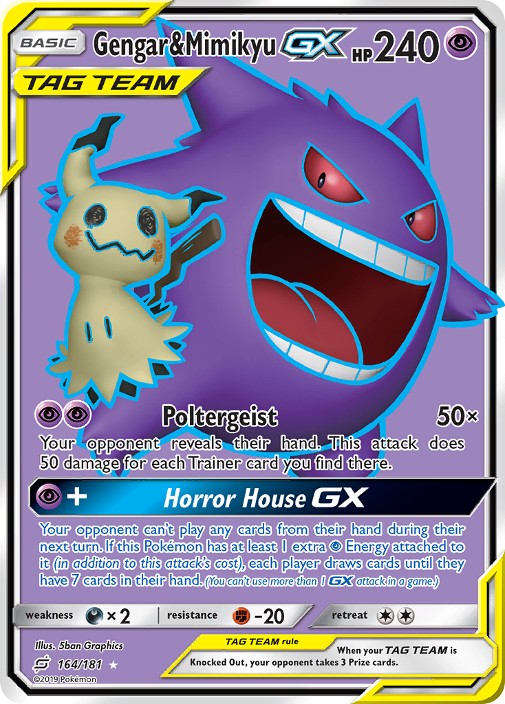 Gengar & Mimikyu GX (164/181) [Sun & Moon: Team Up] | Tabernacle Games