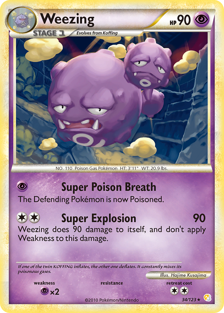 Weezing (34/123) [HeartGold & SoulSilver: Base Set] | Tabernacle Games