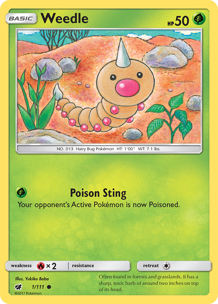 Weedle (1/111) [Sun & Moon: Crimson Invasion] | Tabernacle Games