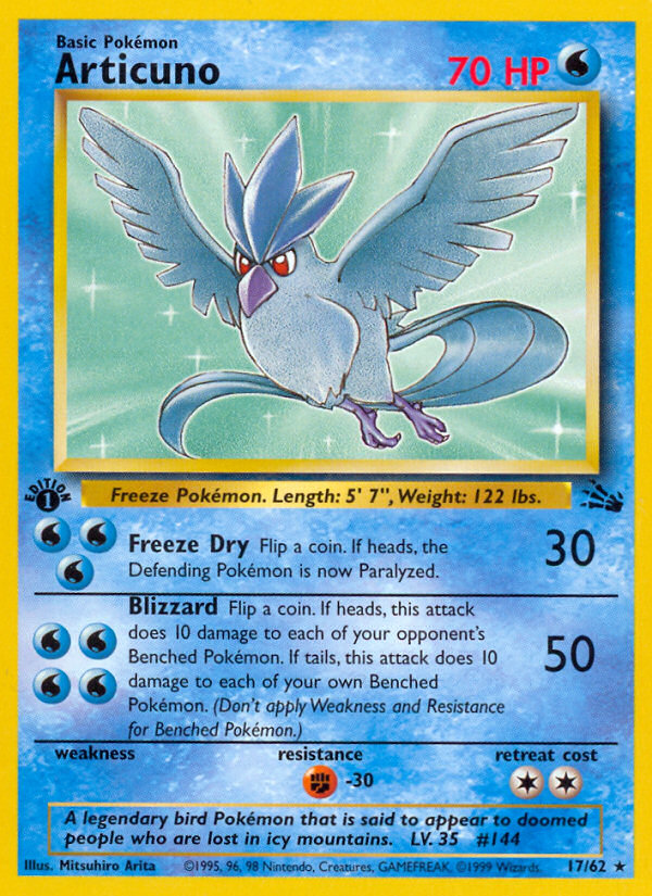 Articuno (17/62) [Fossil 1st Edition] | Tabernacle Games