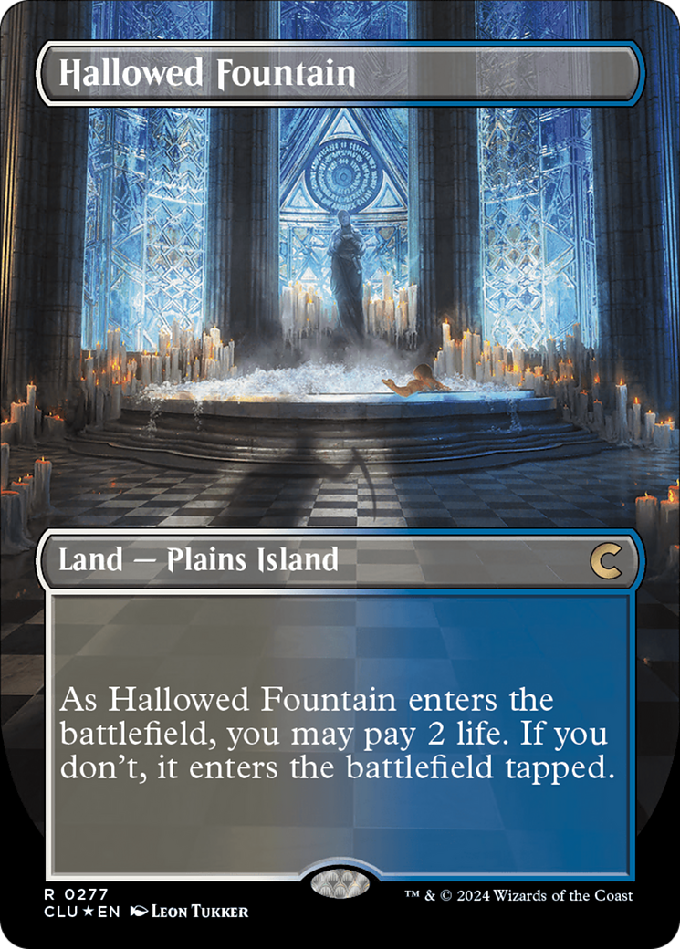 Hallowed Fountain (Borderless) [Ravnica: Clue Edition] | Tabernacle Games
